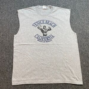 Pro Athletic Venice Beach Muscle Beach‎ Sz 2XL Mens Gray Arnold Bodybuilder Tee